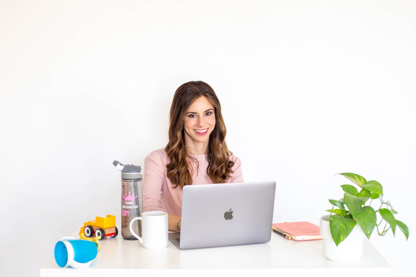 A business owner working at her laptop